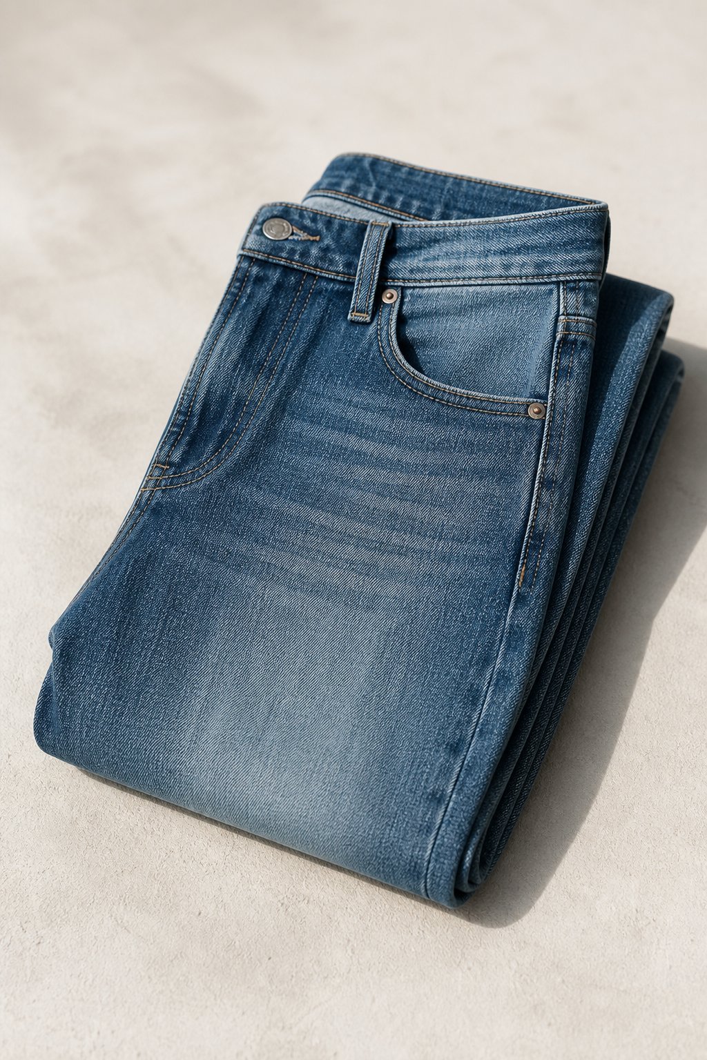 raw vs washed denim — detail photograph
