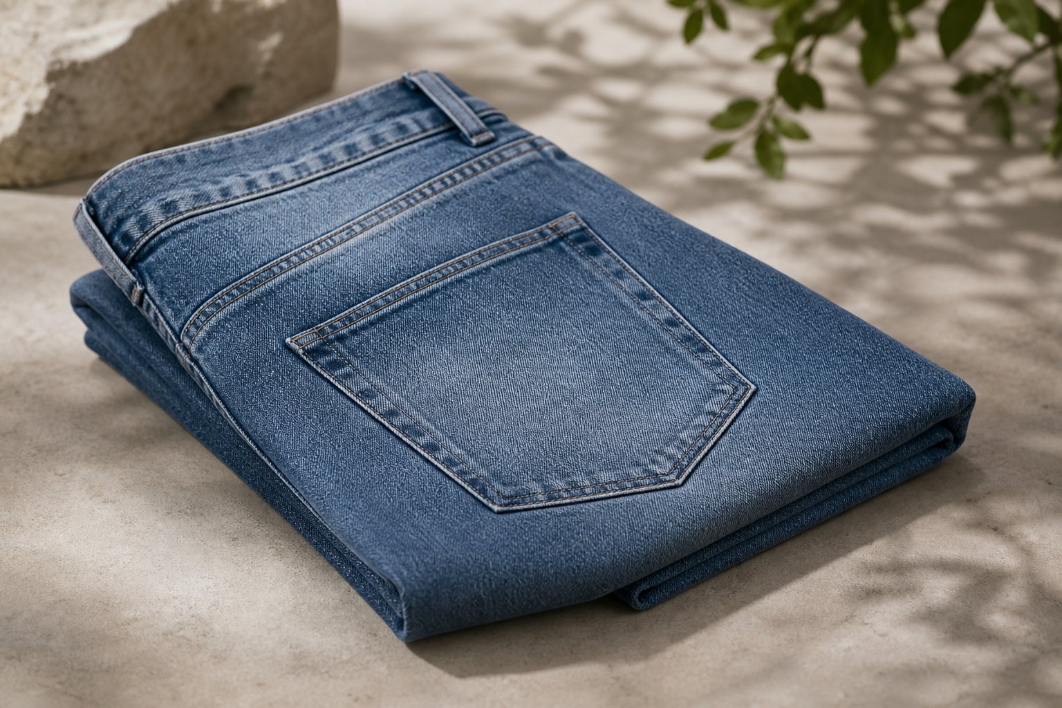 eco-friendly jeans men — detail photograph