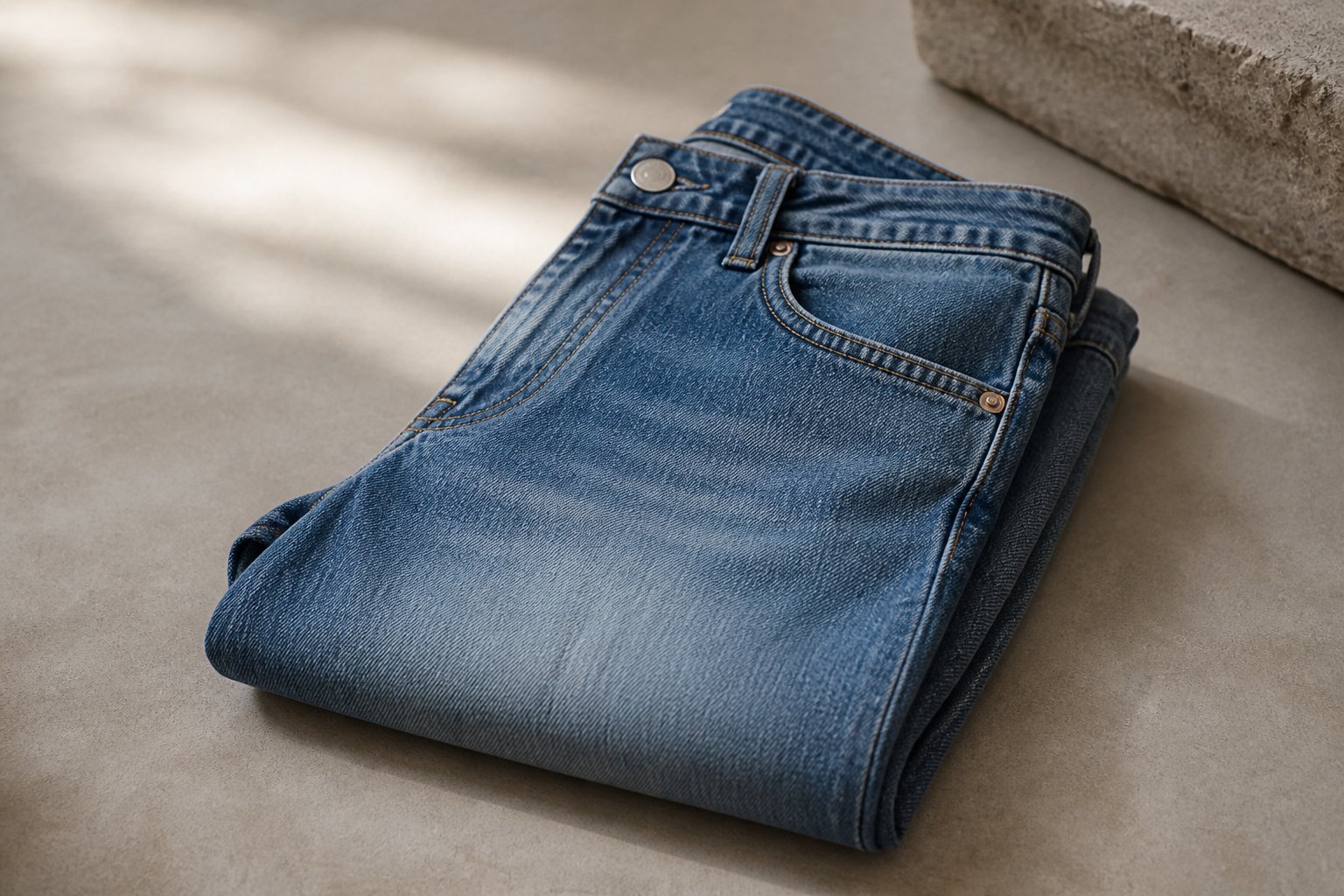 sustainable jeans — detail photograph
