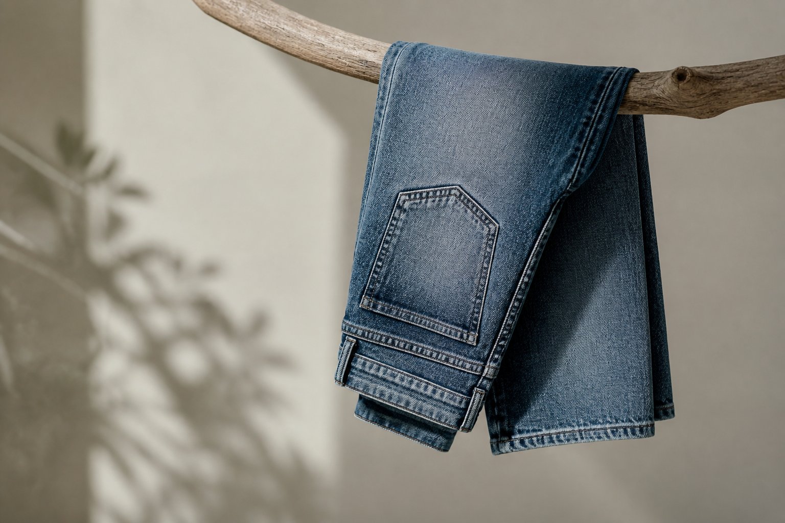laser fading denim — detail photograph