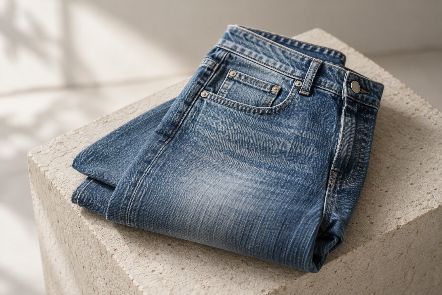 laser denim fading — detail photograph