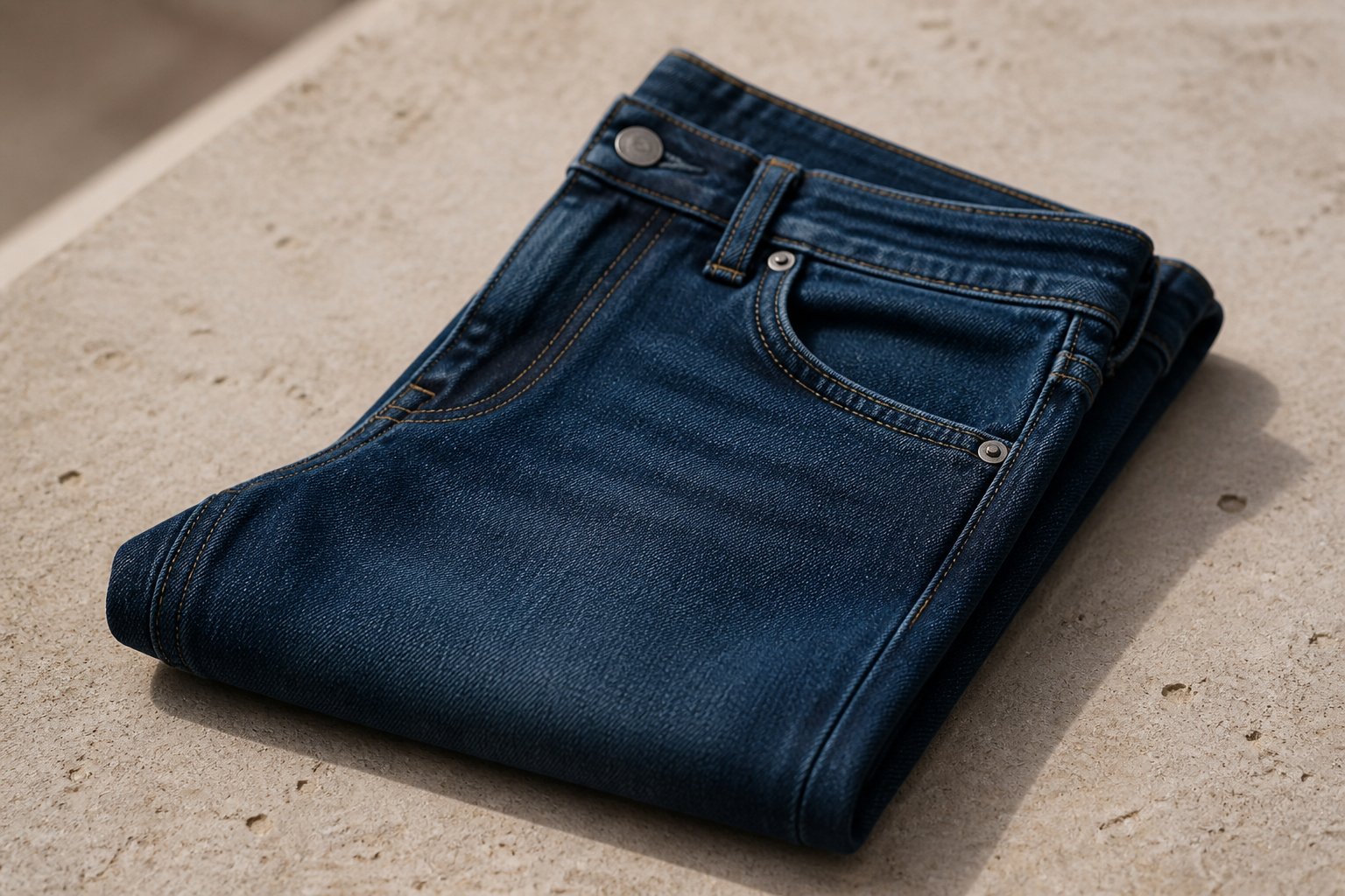 raw denim vs washed denim — detail photograph