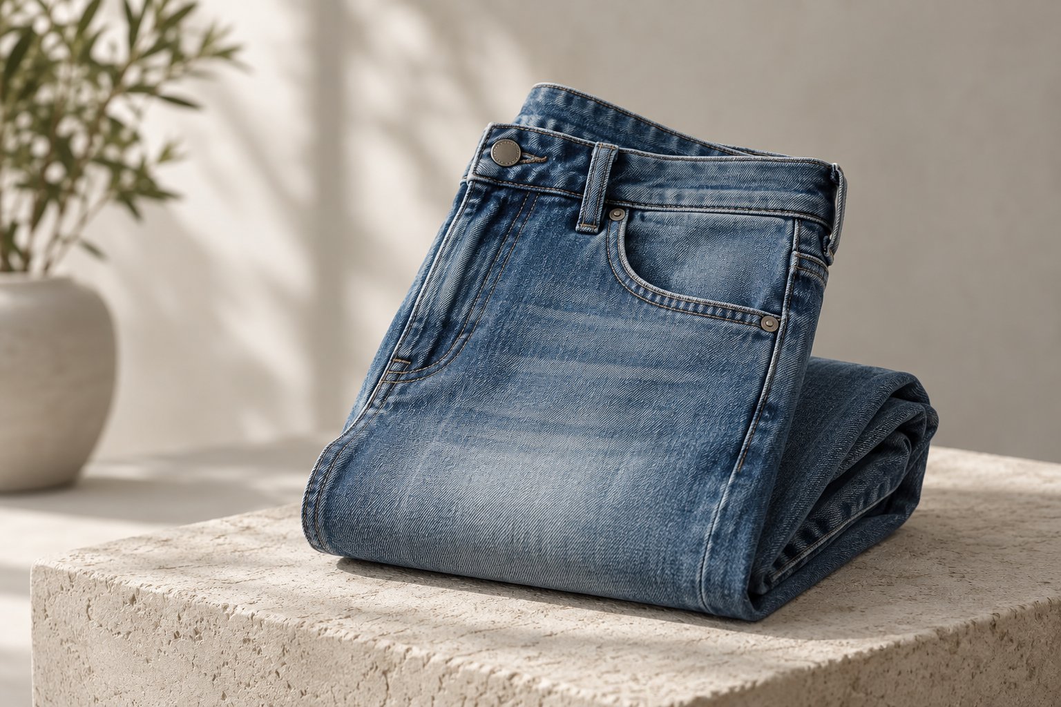 sustainable jeans fit — detail photograph