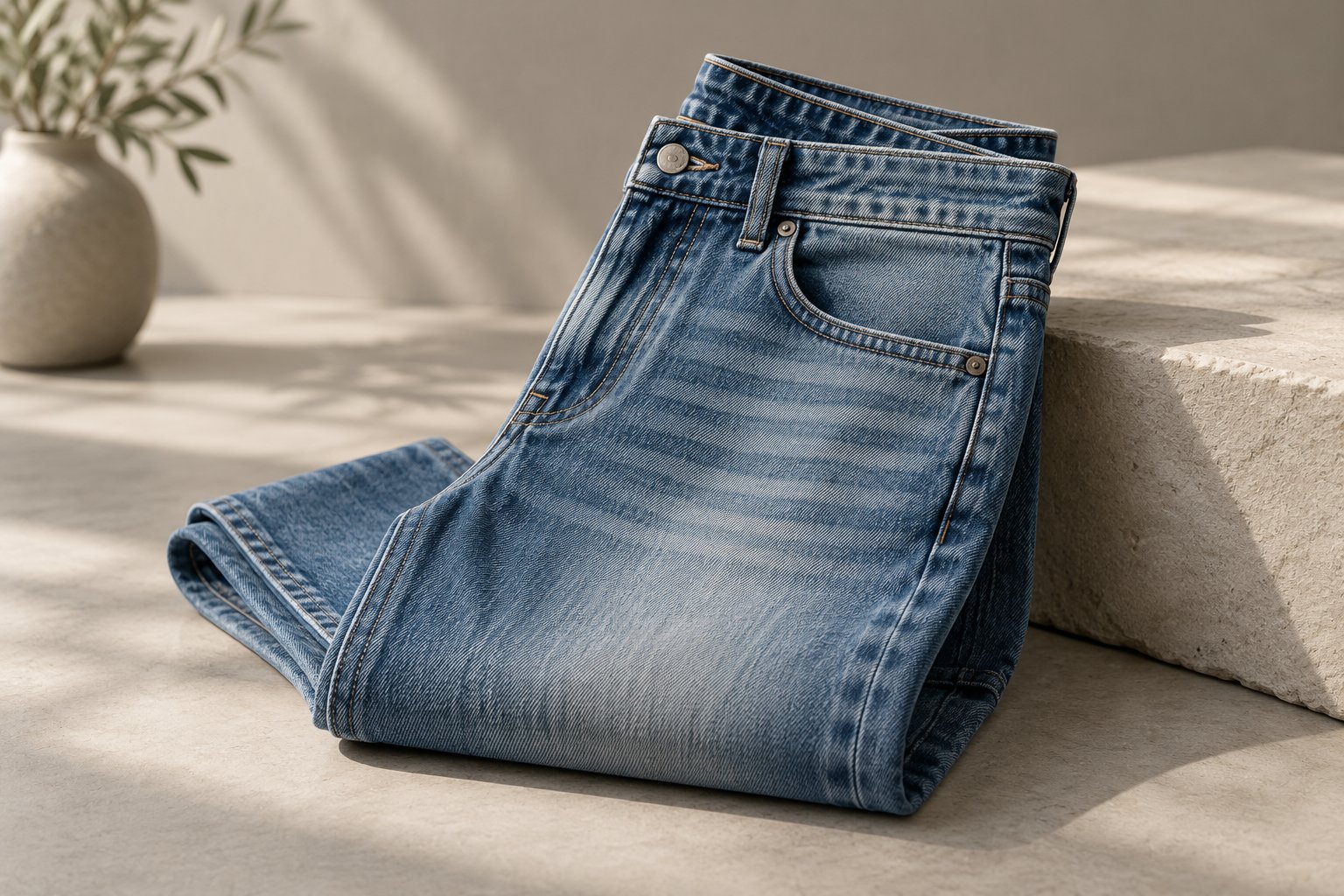 how to care for jeans — detail photograph